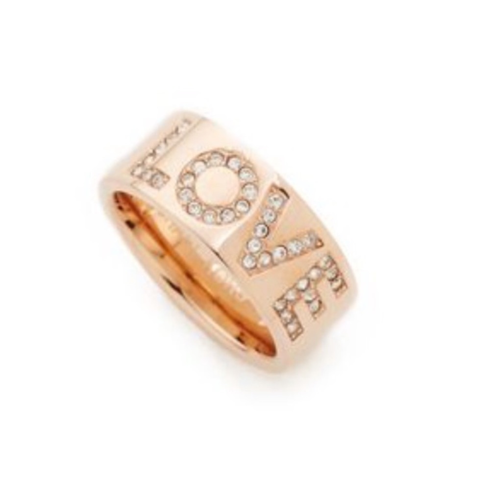 FINAL DROP ⬇️ Michael Kors Gold Crystal Love Ring - Size 8